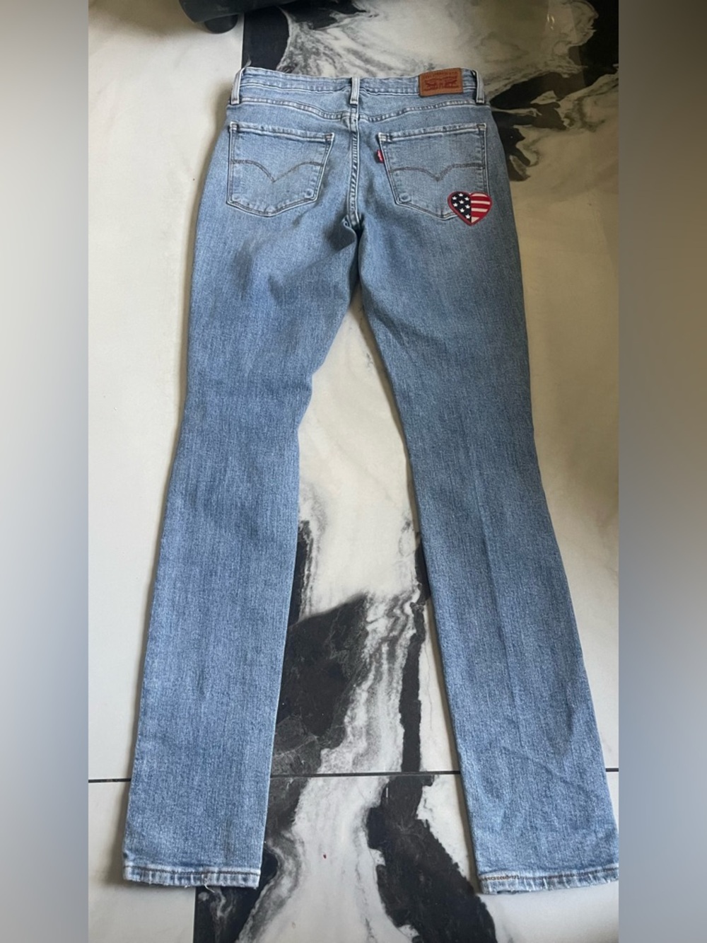 Levi's Light Blue Skinny Jeans with Colorful Patchwork - Picture 2 of 8